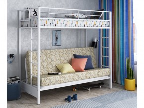 Двухъярусная кровать с диваном Мадлен белая-пифагор в Ивделе - ivdel.magazinmebel.ru | фото