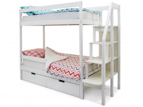Двухъярусная кровать Svogen с ящиками и бортиком белый в Ивделе - ivdel.magazinmebel.ru | фото - изображение 1