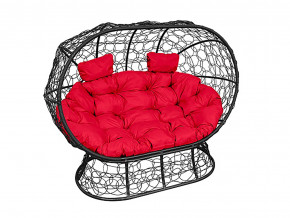 Кокон Лежебока на подставке с ротангом красная подушка в Ивделе - ivdel.magazinmebel.ru | фото