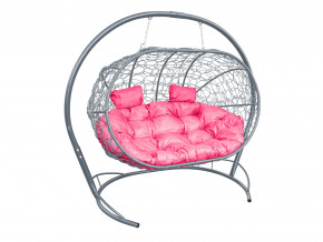 Кокон Лежебока подвесной с ротангом розовая подушка в Ивделе - ivdel.magazinmebel.ru | фото