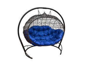 Кокон Улей подвесной с ротангом синяя подушка в Ивделе - ivdel.magazinmebel.ru | фото