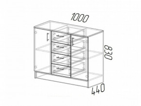 Комод К1000-2Д ЛДСП ясень шимо в Ивделе - ivdel.magazinmebel.ru | фото - изображение 2