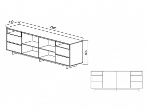 Комодино Moderno-2200 Ф6 в Ивделе - ivdel.magazinmebel.ru | фото - изображение 4