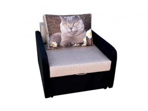 Кресло кровать Канзасик с подлокотниками кот с ромашками-2 в Ивделе - ivdel.magazinmebel.ru | фото