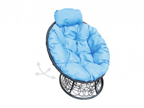 Кресло Папасан мини пружинка с ротангом голубая подушка в Ивделе - ivdel.magazinmebel.ru | фото