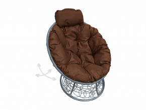 Кресло Папасан мини пружинка с ротангом коричневая подушка в Ивделе - ivdel.magazinmebel.ru | фото
