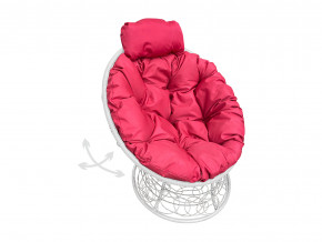 Кресло Папасан мини пружинка с ротангом красная подушка в Ивделе - ivdel.magazinmebel.ru | фото