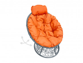 Кресло Папасан мини пружинка с ротангом оранжевая подушка в Ивделе - ivdel.magazinmebel.ru | фото