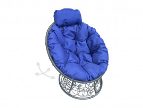 Кресло Папасан мини пружинка с ротангом синяя подушка в Ивделе - ivdel.magazinmebel.ru | фото