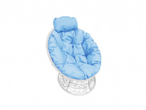 Кресло Папасан мини с ротангом голубая подушка в Ивделе - ivdel.magazinmebel.ru | фото