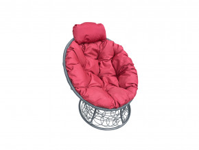 Кресло Папасан мини с ротангом красная подушка в Ивделе - ivdel.magazinmebel.ru | фото
