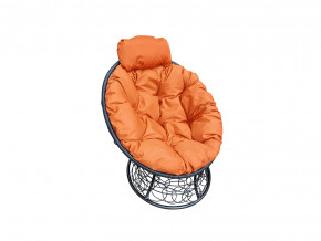Кресло Папасан мини с ротангом оранжевая подушка в Ивделе - ivdel.magazinmebel.ru | фото