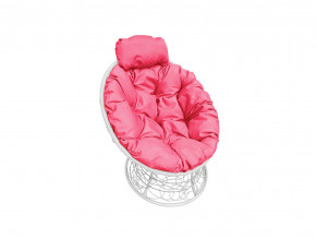 Кресло Папасан мини с ротангом розовая подушка в Ивделе - ivdel.magazinmebel.ru | фото
