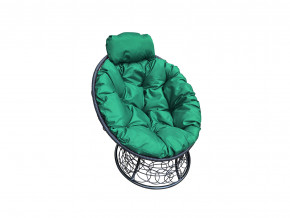 Кресло Папасан мини с ротангом зелёная подушка в Ивделе - ivdel.magazinmebel.ru | фото