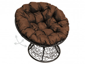 Кресло Папасан пружинка с ротангом коричневая подушка в Ивделе - ivdel.magazinmebel.ru | фото