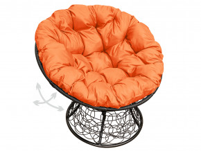 Кресло Папасан пружинка с ротангом оранжевая подушка в Ивделе - ivdel.magazinmebel.ru | фото