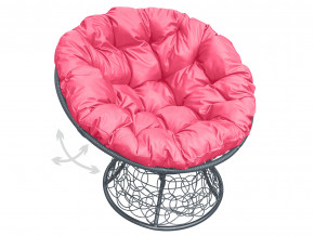 Кресло Папасан пружинка с ротангом розовая подушка в Ивделе - ivdel.magazinmebel.ru | фото