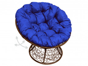 Кресло Папасан пружинка с ротангом синяя подушка в Ивделе - ivdel.magazinmebel.ru | фото