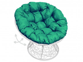 Кресло Папасан пружинка с ротангом зелёная подушка в Ивделе - ivdel.magazinmebel.ru | фото