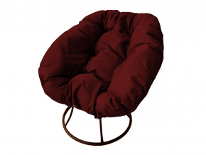 Кресло Пончик без ротанга бордовая подушка в Ивделе - ivdel.magazinmebel.ru | фото - изображение 1