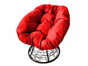 Кресло Пончик с ротангом красная подушка в Ивделе - ivdel.magazinmebel.ru | фото