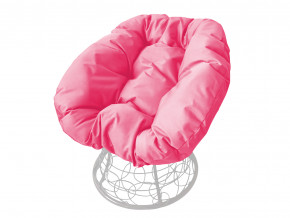 Кресло Пончик с ротангом розовая подушка в Ивделе - ivdel.magazinmebel.ru | фото