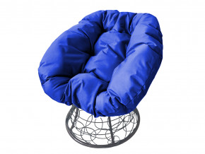 Кресло Пончик с ротангом синяя подушка в Ивделе - ivdel.magazinmebel.ru | фото