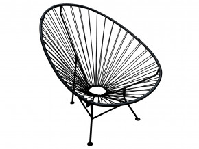 Кресло Ракушка с ротангом чёрный в Ивделе - ivdel.magazinmebel.ru | фото - изображение 1