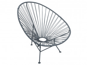 Кресло Ракушка с ротангом серый в Ивделе - ivdel.magazinmebel.ru | фото - изображение 1
