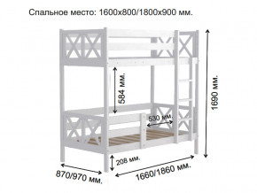 Кровать 2-х ярусная Аист-2 Классика белый 1600х800 мм в Ивделе - ivdel.magazinmebel.ru | фото - изображение 2