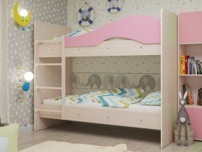 Кровать 2-х ярусная Мая на латофлексах розовая в Ивделе - ivdel.magazinmebel.ru | фото