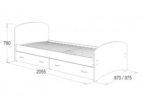 Кровать-6 одинарная с 2-мя ящиками 800*2000 млечный дуб в Ивделе - ivdel.magazinmebel.ru | фото - изображение 2