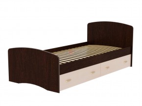 Кровать-6 одинарная с 2-мя ящиками 900*2000 венге/млечный дуб в Ивделе - ivdel.magazinmebel.ru | фото
