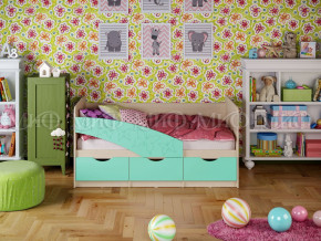 Кровать Бабочки 1600 Бирюза матовая в Ивделе - ivdel.magazinmebel.ru | фото