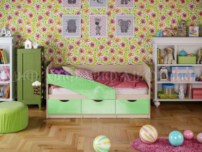 Кровать Бабочки 1800 Салатовый металлик в Ивделе - ivdel.magazinmebel.ru | фото
