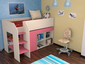Кровать чердак Теремок 2 Розовый в Ивделе - ivdel.magazinmebel.ru | фото