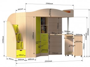 Кровать чердак Юниор 4 Бодега в Ивделе - ivdel.magazinmebel.ru | фото - изображение 3