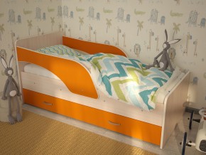 Кровать детская Максимка млечный дуб-оранж в Ивделе - ivdel.magazinmebel.ru | фото