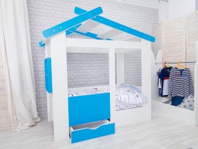 Кровать детская Теремок с ящиком лазурь в Ивделе - ivdel.magazinmebel.ru | фото