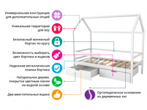 Кровать-домик Svogen с ящиками и бортиком графит в Ивделе - ivdel.magazinmebel.ru | фото - изображение 2