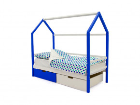 Кровать-домик Svogen с ящиками сине-белый в Ивделе - ivdel.magazinmebel.ru | фото