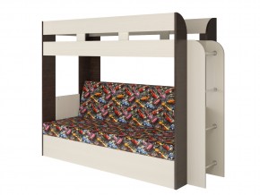 Кровать двухъярусная Карамель 75 венге ткань машинки в Ивделе - ivdel.magazinmebel.ru | фото