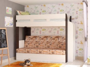 Кровать двухъярусная Карамель 75 венге ткань савана в Ивделе - ivdel.magazinmebel.ru | фото