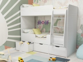 Кровать двухъярусная Малыш двойняшка белый в Ивделе - ivdel.magazinmebel.ru | фото - изображение 1