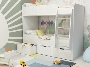 Кровать двухъярусная Малыш двойняшка белый феритейл в Ивделе - ivdel.magazinmebel.ru | фото