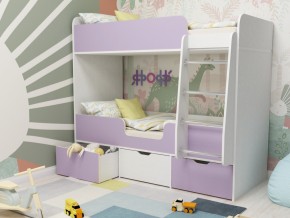 Кровать двухъярусная Малыш двойняшка белый-ирис в Ивделе - ivdel.magazinmebel.ru | фото