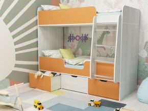 Кровать двухъярусная Малыш двойняшка винтерберг-оранжевый в Ивделе - ivdel.magazinmebel.ru | фото