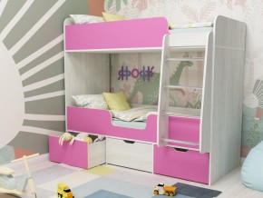 Кровать двухъярусная Малыш двойняшка винтерберг-розовый в Ивделе - ivdel.magazinmebel.ru | фото