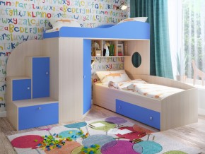 Кровать Кадет 2 Дуб молочный-голубой в Ивделе - ivdel.magazinmebel.ru | фото