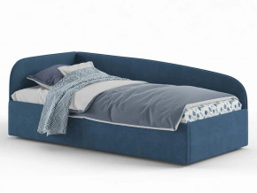 Кровать мягкая Денди на латах рогожка синяя в Ивделе - ivdel.magazinmebel.ru | фото